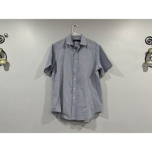 Ralph Lauren Men's Blue Striped Short Sleeve Shirt Large L
